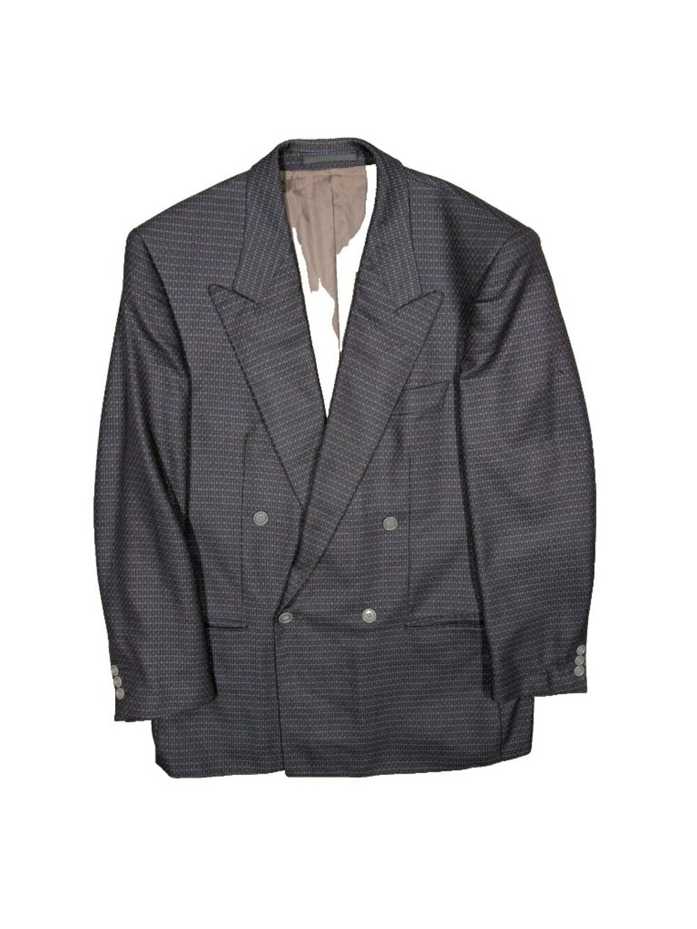 Vintage Hugo Boss Double Breasted Blazer Silk Wool Sport Coat Germany 40R